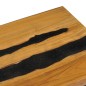 vidaXL Mesa centro madera maciza teca y piedra volcánica 100x50x40 cm