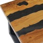 vidaXL Mesa centro madera maciza teca y piedra volcánica 100x50x40 cm