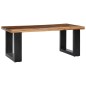 vidaXL Mesa centro madera maciza teca y piedra volcánica 100x50x40 cm