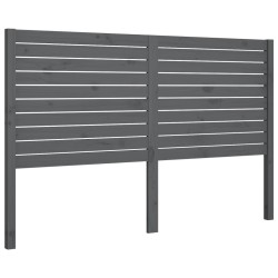 vidaXL Cabecero de cama madera maciza de pino gris 126x4x100 cm