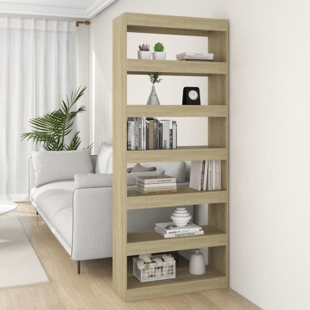 vidaXL Estantería/divisor madera ingeniería roble Sonoma 80x30x198 cm