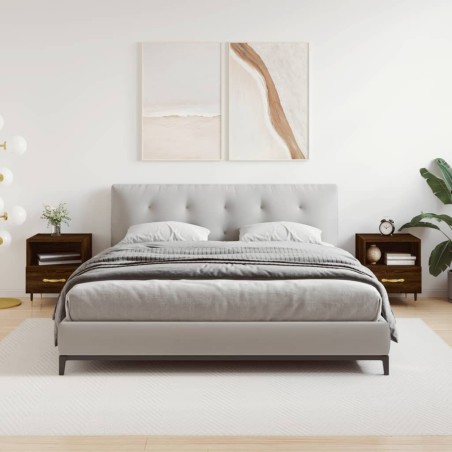 vidaXL Mesita noche 2 uds madera ingeniería marrón roble 40x35x47,5 cm
