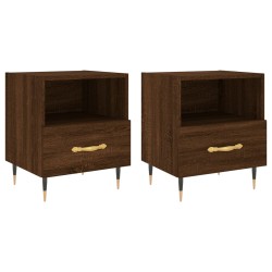 vidaXL Mesita noche 2 uds madera ingeniería marrón roble 40x35x47,5 cm
