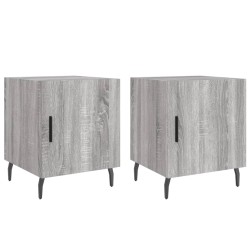 vidaXL Mesitas noche 2 uds madera ingeniería gris Sonoma 40x40x50 cm