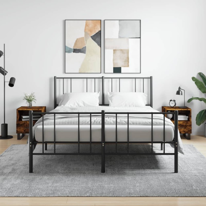 vidaXL Mesita noche 2 uds madera ingeniería roble ahumado 40x35x47,5cm vidaXL Mesita noche 2 uds madera ingeniería roble ahumado 40x35x47,5cm