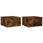 vidaXL Mesitas de noche de pared 2 uds color roble ahumado 35x35x20 cm vidaXL Mesitas de noche de pared 2 uds color roble ahumado 35x35x20 cm