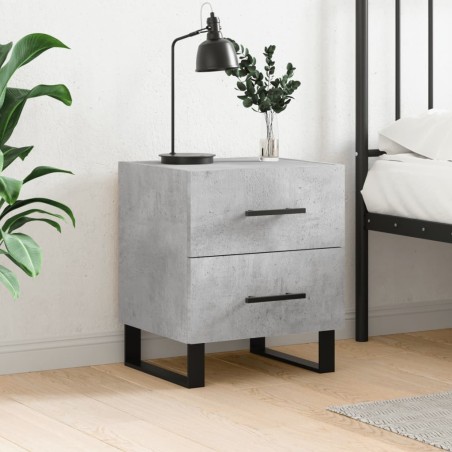 vidaXL Mesita de noche madera ingeniería gris hormigón 40x35x47,5 cm