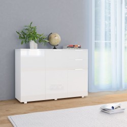 vidaXL Aparador blanco brillante 107x35x80,5 cm