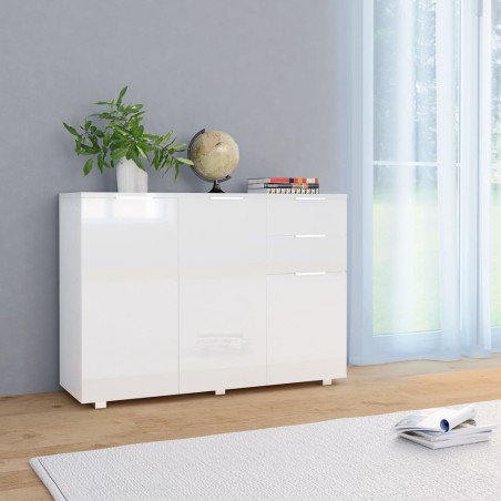 vidaXL Aparador blanco brillante 107x35x80,5 cm