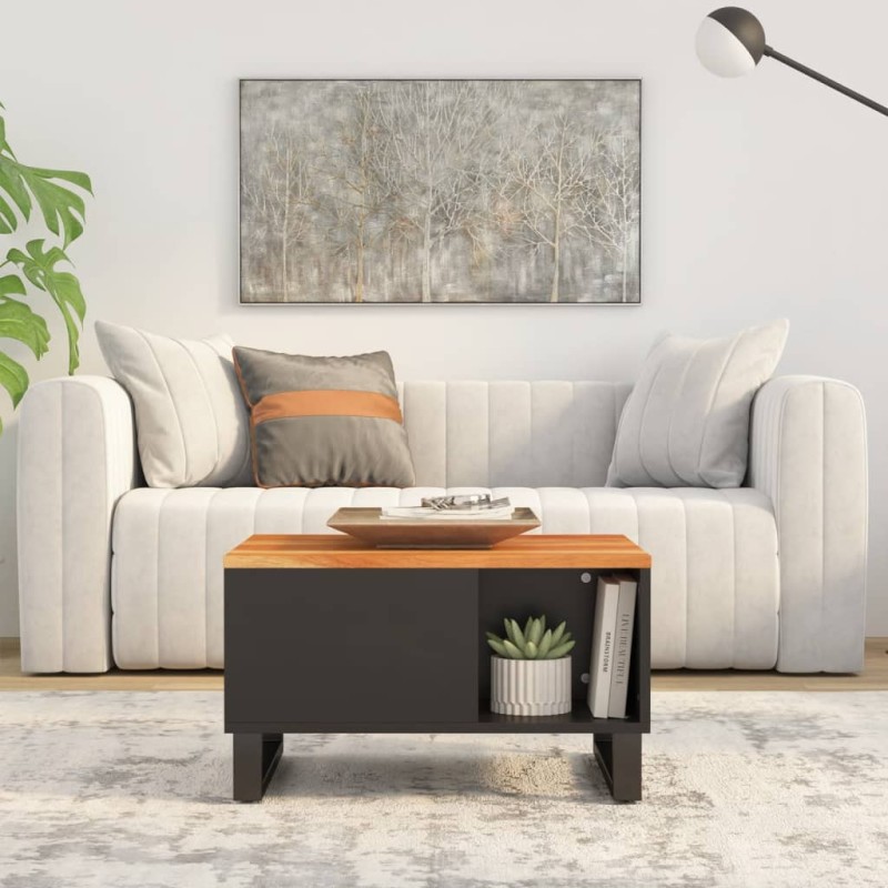 vidaXL Mesa de centro de madera maciza de acacia 60x50x35 cm vidaXL Mesa de centro de madera maciza de acacia 60x50x35 cm