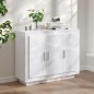 vidaXL Aparador de madera contrachapada blanco brillante 92x35x75 cm vidaXL Aparador de madera contrachapada blanco brillante 92x35x75 cm