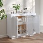 vidaXL Aparador de madera contrachapada blanco brillante 92x35x75 cm vidaXL Aparador de madera contrachapada blanco brillante 92x35x75 cm