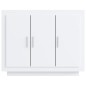 vidaXL Aparador de madera contrachapada blanco brillante 92x35x75 cm vidaXL Aparador de madera contrachapada blanco brillante 92x35x75 cm