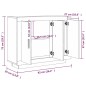 vidaXL Aparador de madera contrachapada blanco brillante 92x35x75 cm vidaXL Aparador de madera contrachapada blanco brillante 92x35x75 cm