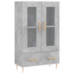 vidaXL Aparador alto madera de ingeniería gris hormigón 69,5x31x115 cm