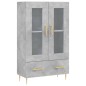 vidaXL Aparador alto madera de ingeniería gris hormigón 69,5x31x115 cm vidaXL Aparador alto madera de ingeniería gris hormigón 69,5x31x115 cm