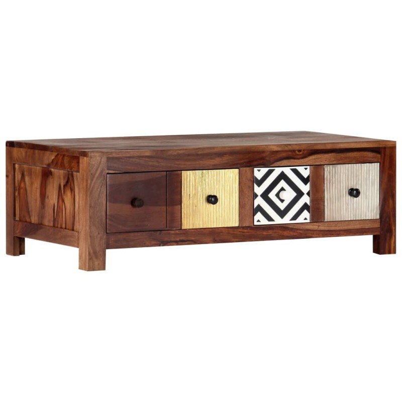 vidaXL Mesa de centro de madera maciza de sheesham 90x50x30 cm