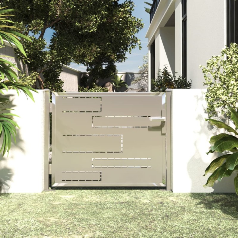 vidaXL Puerta de jardín de acero inoxidable 100x75 cm vidaXL Puerta de jardín de acero inoxidable 100x75 cm