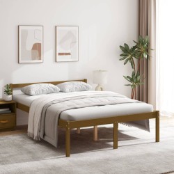 vidaXL Cama personas mayores madera maciza pino marrón miel 120x200 cm