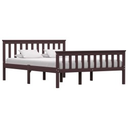 vidaXL Estructura de cama madera maciza pino marrón oscuro 140x200 cm 