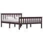 vidaXL Estructura de cama madera maciza pino marrón oscuro 140x200 cm vidaXL Estructura de cama madera maciza pino marrón oscuro 140x200 cm