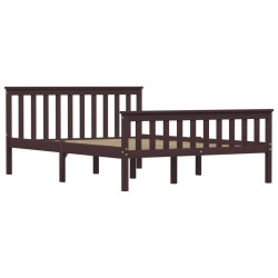 vidaXL Estructura de cama madera maciza pino marrón oscuro 140x200 cm 