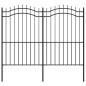 vidaXL Valla de jardín con punta de lanza acero recubierto negro 222cm vidaXL Valla de jardín con punta de lanza acero recubierto negro 222cm