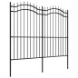 vidaXL Valla de jardín con punta de lanza acero recubierto negro 222cm vidaXL Valla de jardín con punta de lanza acero recubierto negro 222cm