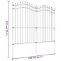 vidaXL Valla de jardín con punta de lanza acero recubierto negro 222cm vidaXL Valla de jardín con punta de lanza acero recubierto negro 222cm