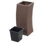 vidaXL Conjunto de arriate 3 piezas ratán sintético marrón vidaXL Conjunto de arriate 3 piezas ratán sintético marrón