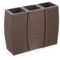 vidaXL Conjunto de arriate 3 piezas ratán sintético marrón vidaXL Conjunto de arriate 3 piezas ratán sintético marrón