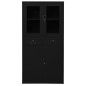 vidaXL Armario oficina de acero y vidrio templado negro 90x40x180 cm vidaXL Armario oficina de acero y vidrio templado negro 90x40x180 cm