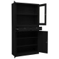 vidaXL Armario oficina de acero y vidrio templado negro 90x40x180 cm vidaXL Armario oficina de acero y vidrio templado negro 90x40x180 cm