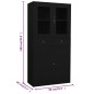 vidaXL Armario oficina de acero y vidrio templado negro 90x40x180 cm vidaXL Armario oficina de acero y vidrio templado negro 90x40x180 cm