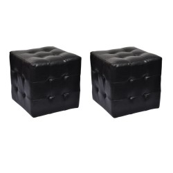 vidaXL Taburetes cubo negros 