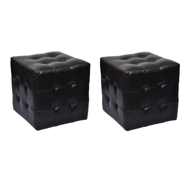 vidaXL Taburetes cubo negros vidaXL Taburetes cubo negros