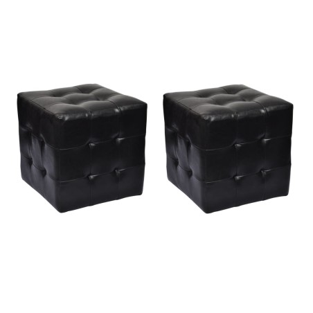 vidaXL Taburetes cubo negros 