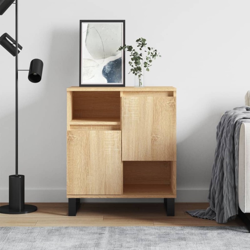 vidaXL Aparador de madera contrachapada roble Sonoma 60x35x70 cm vidaXL Aparador de madera contrachapada roble Sonoma 60x35x70 cm