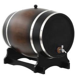 vidaXL Barril de vino con grifo madera de pino maciza 35 L