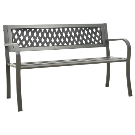 vidaXL Banco de jardín de acero gris 125 cm