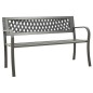 vidaXL Banco de jardín de acero gris 125 cm