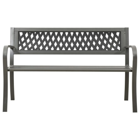 vidaXL Banco de jardín de acero gris 125 cm