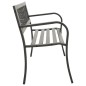vidaXL Banco de jardín de acero gris 125 cm