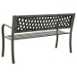 vidaXL Banco de jardín de acero gris 125 cm
