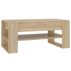 vidaXL Mesa de centro madera contrachapada roble Sonoma 102x55x45 cm