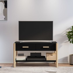 vidaXL Mueble para TV madera contrachapada negro 82x38x45 cm