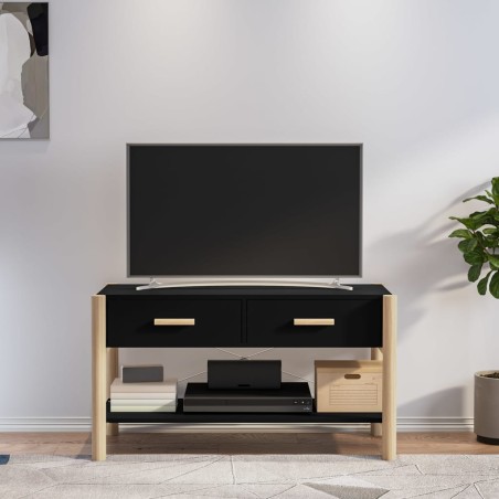 vidaXL Mueble para TV madera contrachapada negro 82x38x45 cm