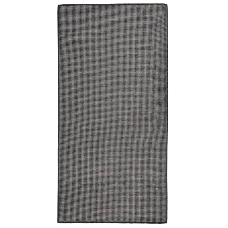vidaXL Alfombra de exterior de tejido plano gris 100x200 cm vidaXL Alfombra de exterior de tejido plano gris 100x200 cm