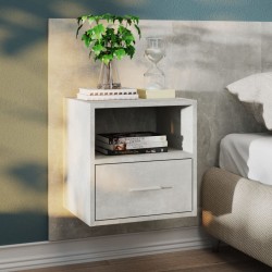vidaXL Mesita de noche de pared color gris hormigón