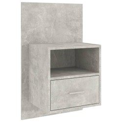 vidaXL Mesita de noche de pared color gris hormigón